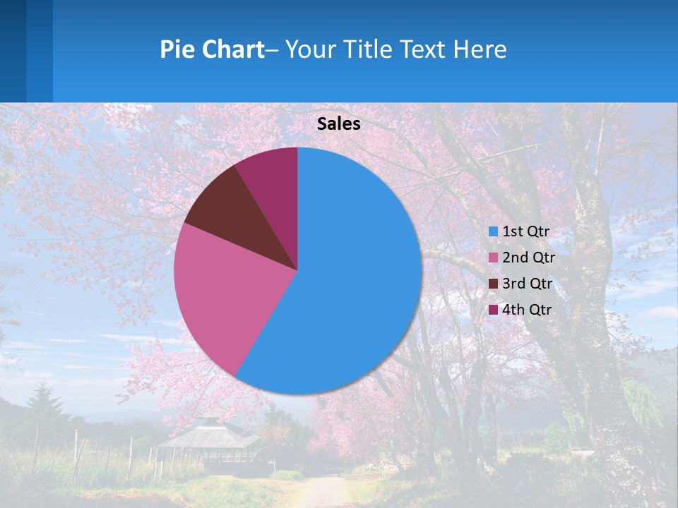 A Beautiful Pink Tree With Blue Sky In The Background PowerPoint Template