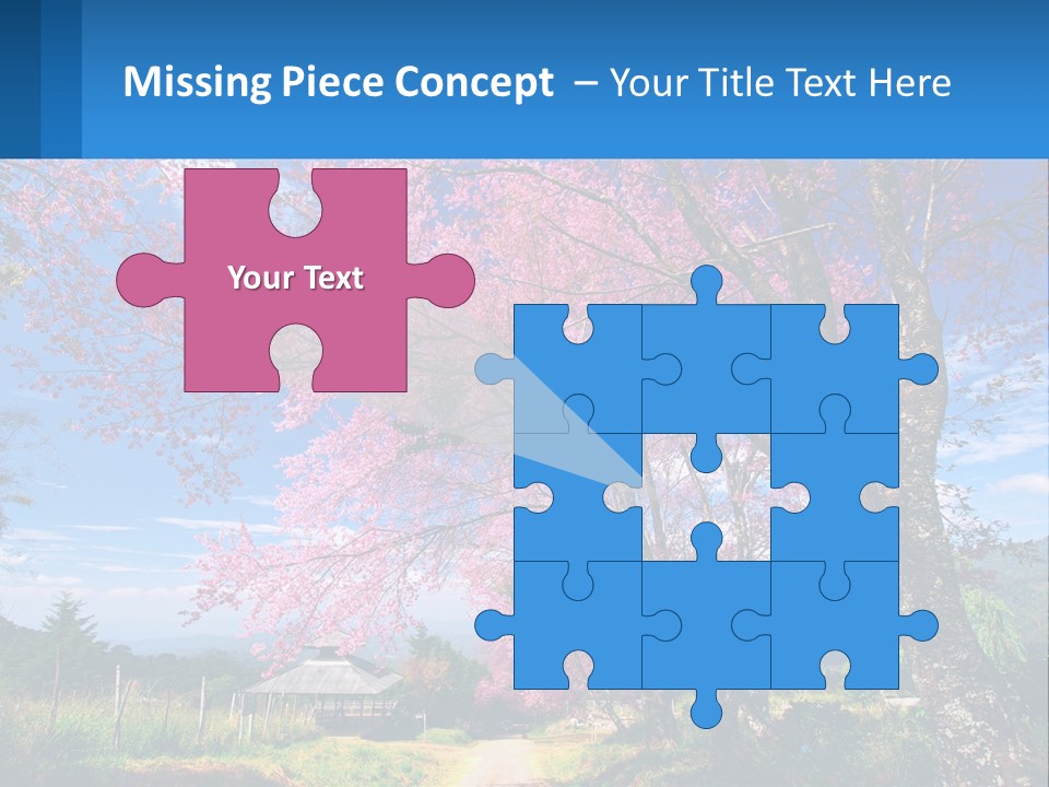 A Beautiful Pink Tree With Blue Sky In The Background PowerPoint Template