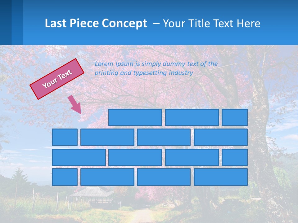 A Beautiful Pink Tree With Blue Sky In The Background PowerPoint Template