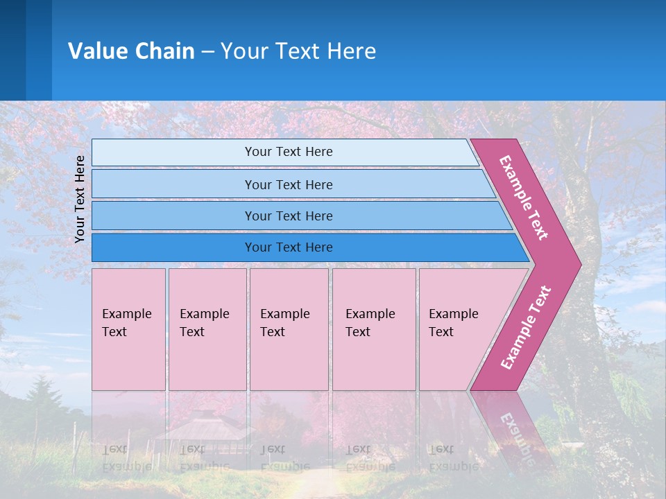 A Beautiful Pink Tree With Blue Sky In The Background PowerPoint Template