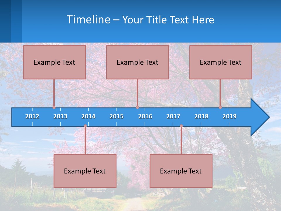 A Beautiful Pink Tree With Blue Sky In The Background PowerPoint Template