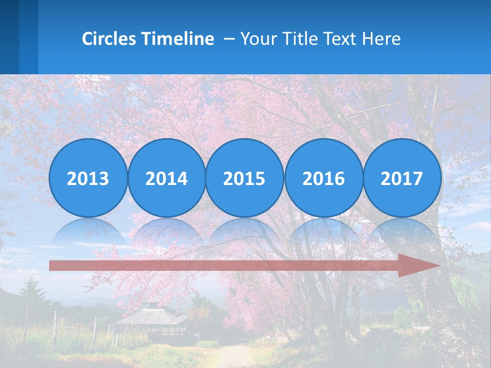 A Beautiful Pink Tree With Blue Sky In The Background PowerPoint Template