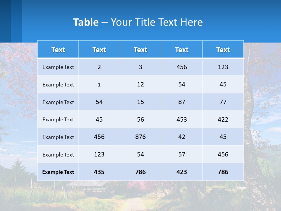 A Beautiful Pink Tree With Blue Sky In The Background PowerPoint Template
