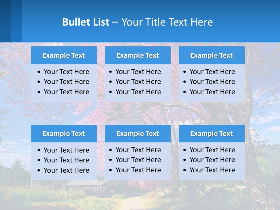 A Beautiful Pink Tree With Blue Sky In The Background PowerPoint Template