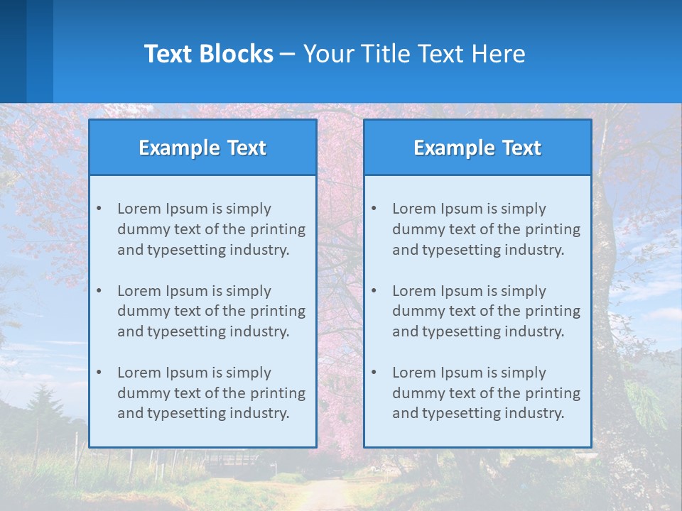 A Beautiful Pink Tree With Blue Sky In The Background PowerPoint Template