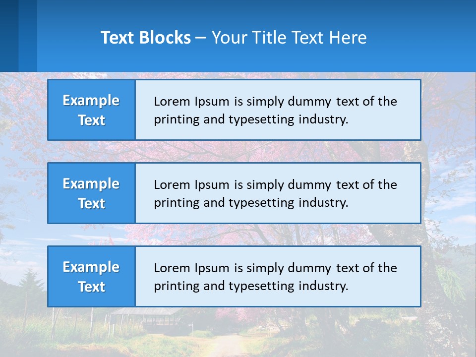 A Beautiful Pink Tree With Blue Sky In The Background PowerPoint Template