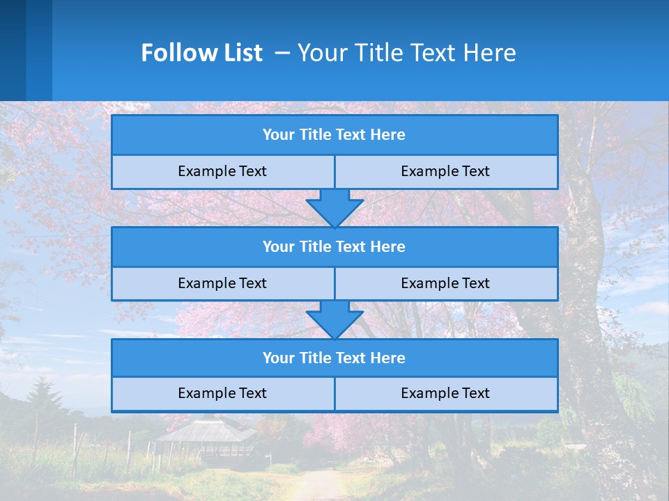 A Beautiful Pink Tree With Blue Sky In The Background PowerPoint Template