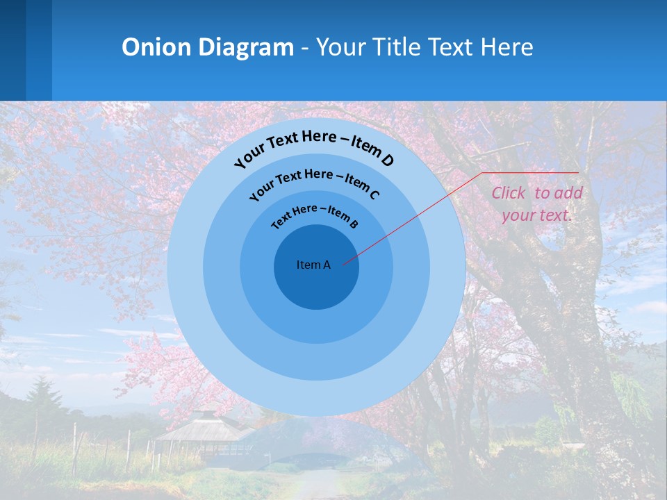 A Beautiful Pink Tree With Blue Sky In The Background PowerPoint Template