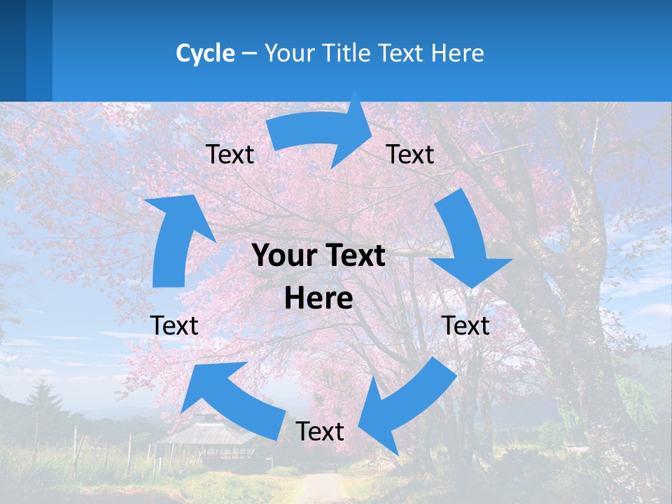 A Beautiful Pink Tree With Blue Sky In The Background PowerPoint Template