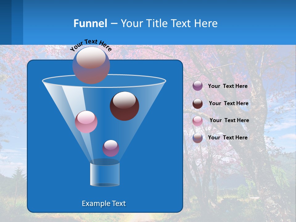 A Beautiful Pink Tree With Blue Sky In The Background PowerPoint Template