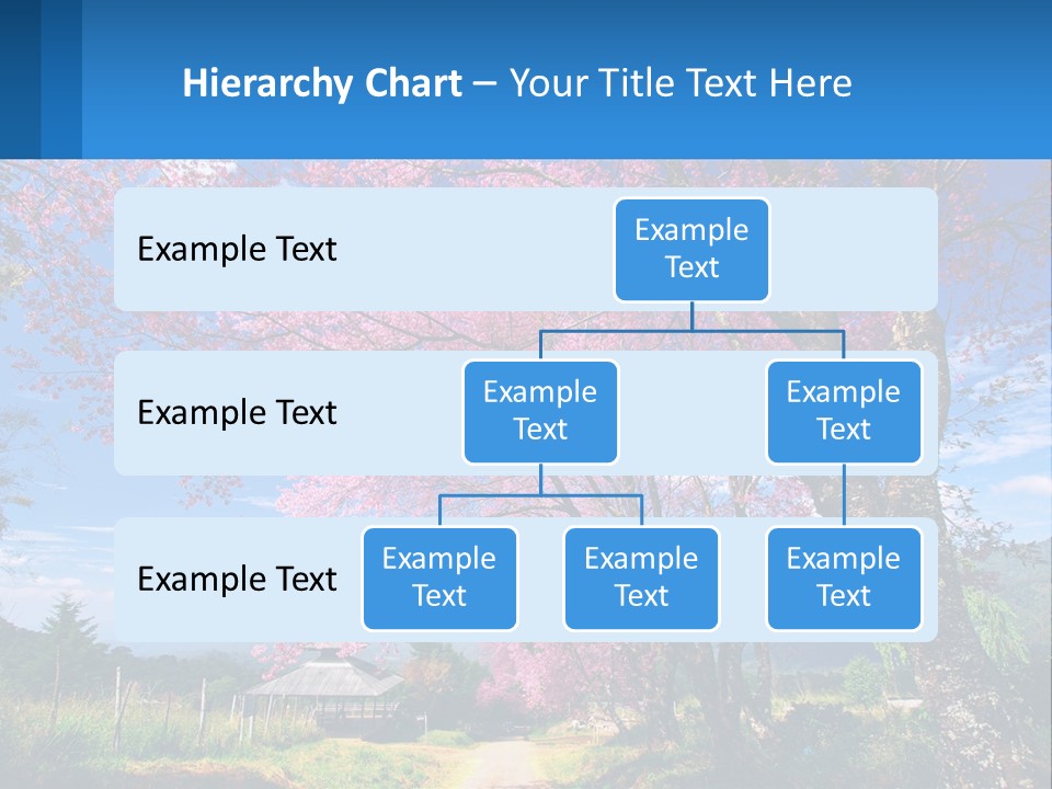 A Beautiful Pink Tree With Blue Sky In The Background PowerPoint Template