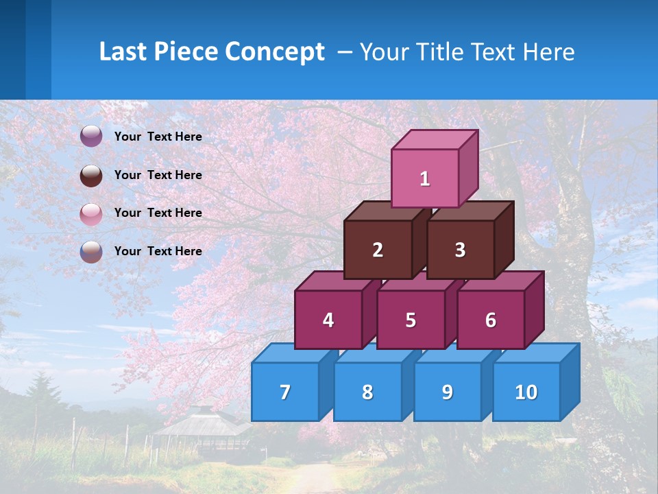 A Beautiful Pink Tree With Blue Sky In The Background PowerPoint Template