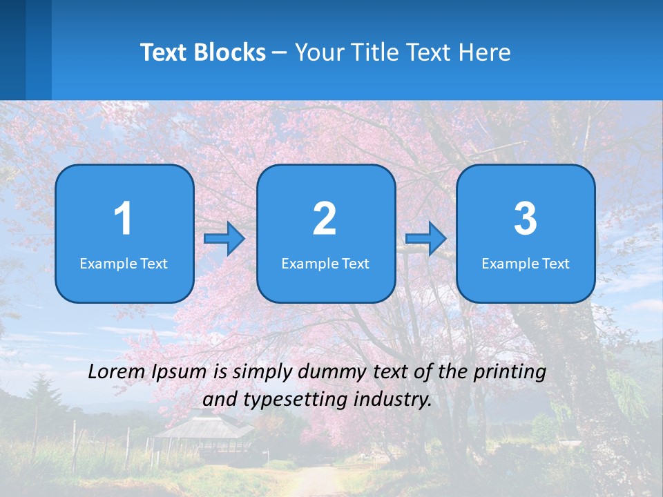 A Beautiful Pink Tree With Blue Sky In The Background PowerPoint Template