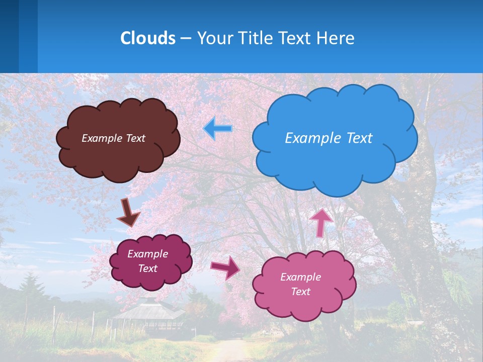 A Beautiful Pink Tree With Blue Sky In The Background PowerPoint Template