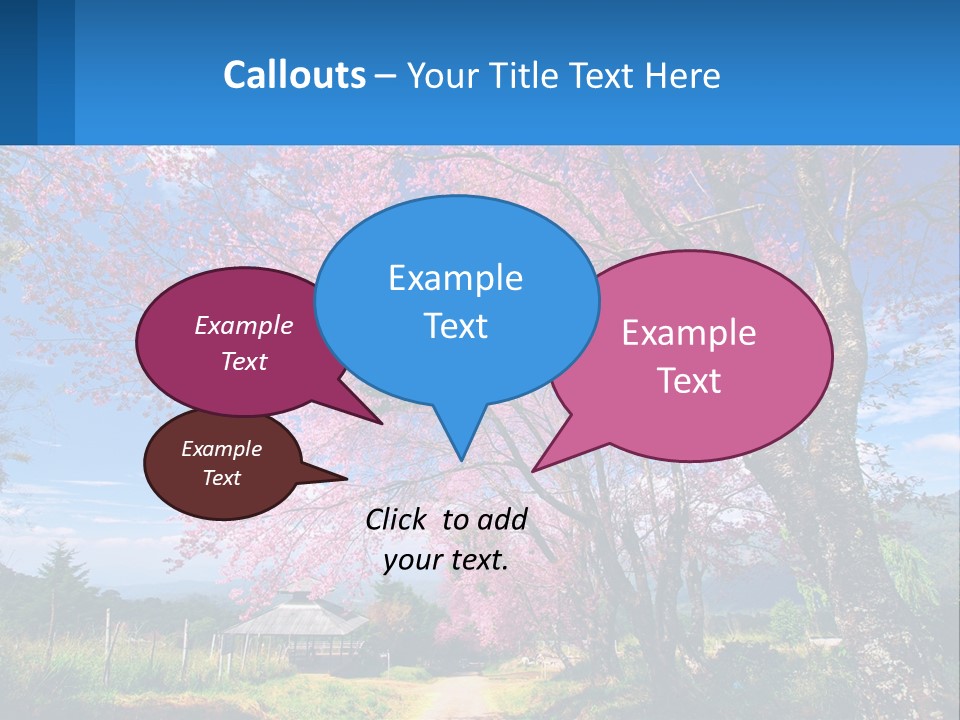 A Beautiful Pink Tree With Blue Sky In The Background PowerPoint Template