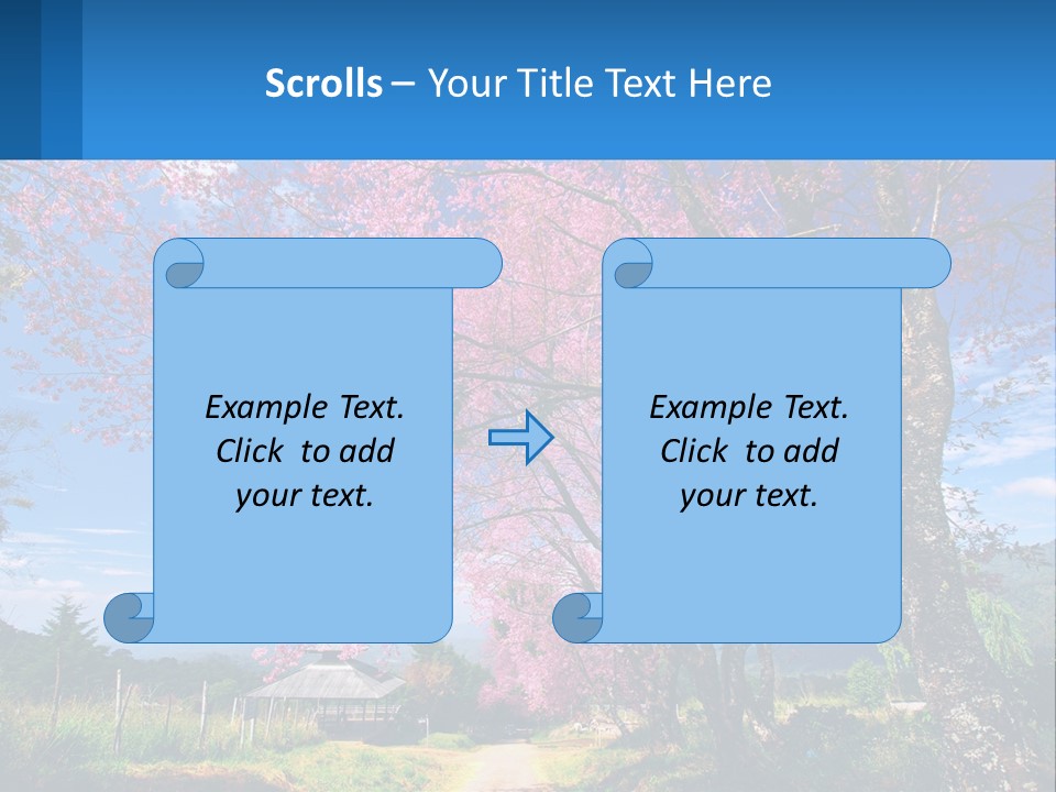 A Beautiful Pink Tree With Blue Sky In The Background PowerPoint Template