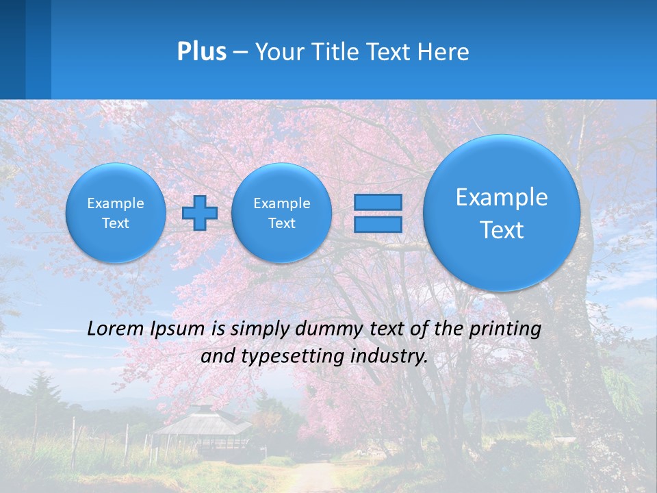 A Beautiful Pink Tree With Blue Sky In The Background PowerPoint Template