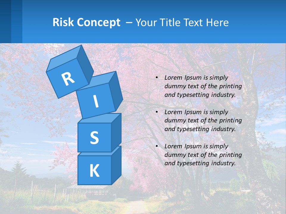 A Beautiful Pink Tree With Blue Sky In The Background PowerPoint Template