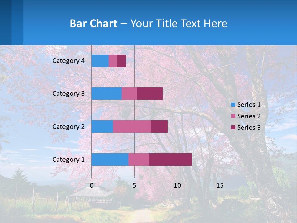 A Beautiful Pink Tree With Blue Sky In The Background PowerPoint Template