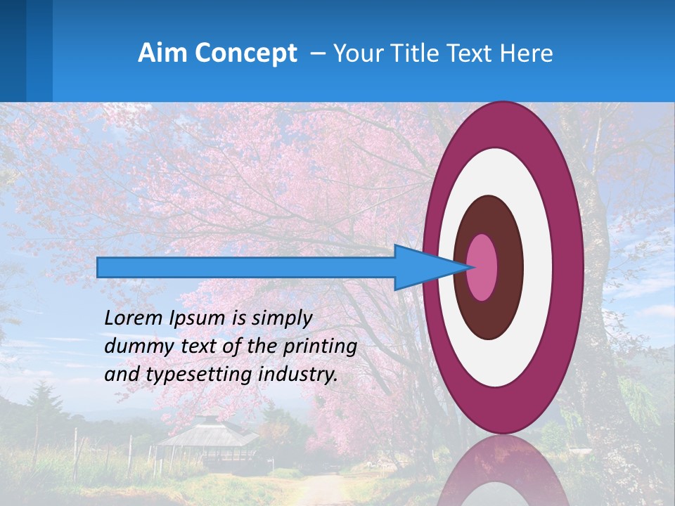 A Beautiful Pink Tree With Blue Sky In The Background PowerPoint Template