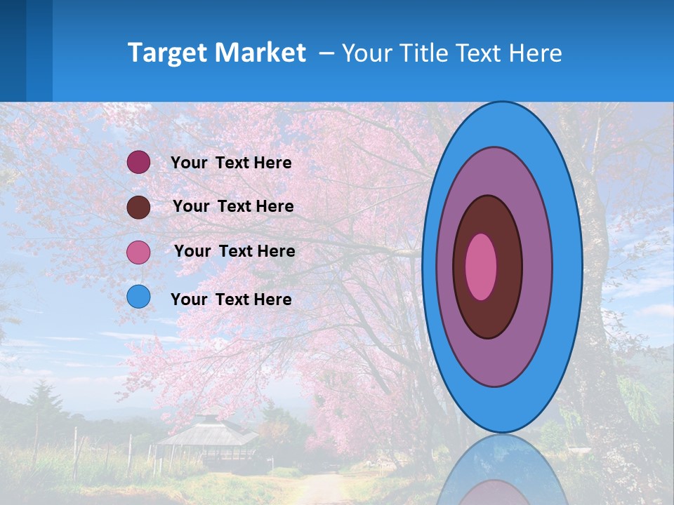 A Beautiful Pink Tree With Blue Sky In The Background PowerPoint Template
