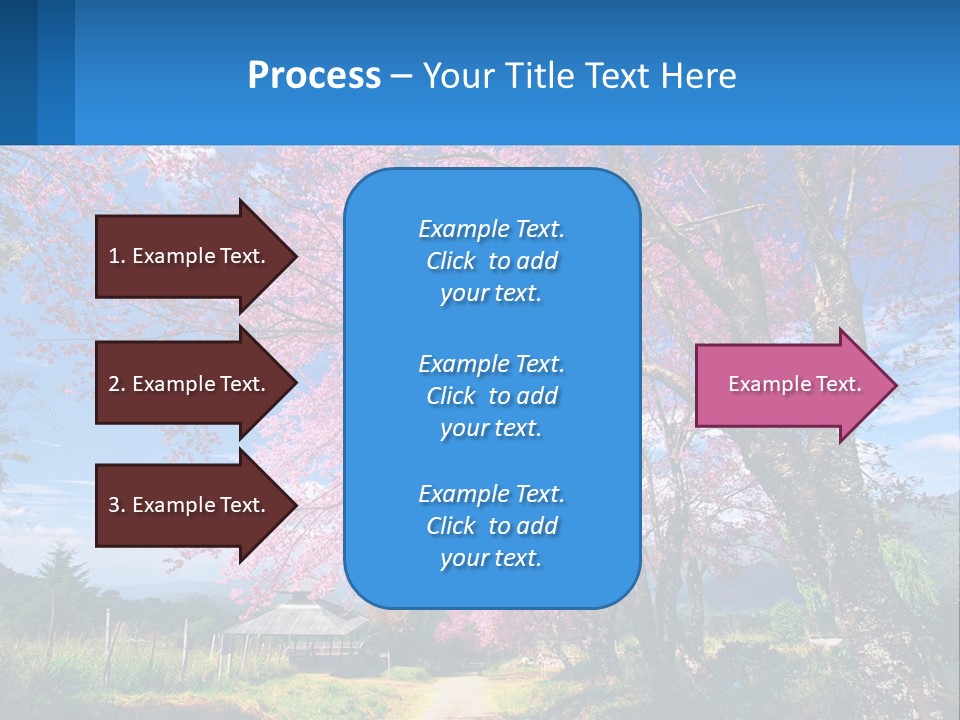 A Beautiful Pink Tree With Blue Sky In The Background PowerPoint Template