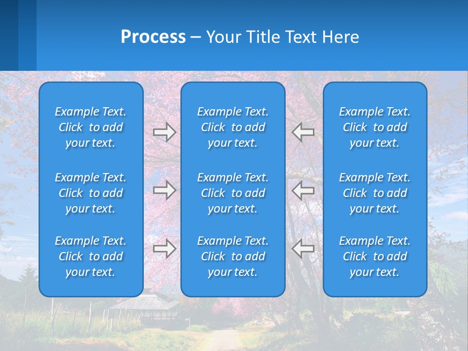 A Beautiful Pink Tree With Blue Sky In The Background PowerPoint Template
