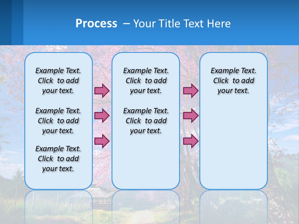 A Beautiful Pink Tree With Blue Sky In The Background PowerPoint Template