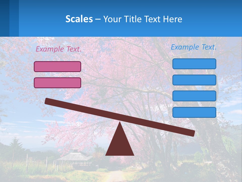 A Beautiful Pink Tree With Blue Sky In The Background PowerPoint Template