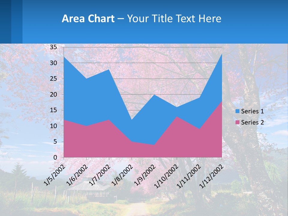 A Beautiful Pink Tree With Blue Sky In The Background PowerPoint Template