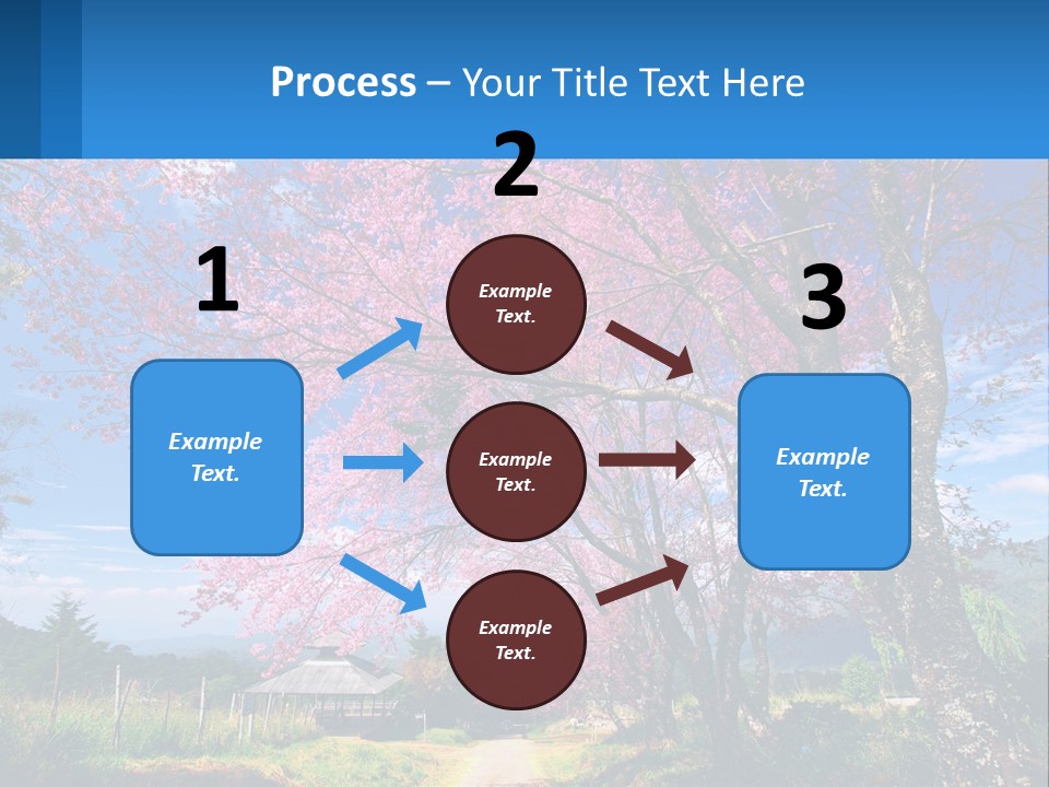 A Beautiful Pink Tree With Blue Sky In The Background PowerPoint Template