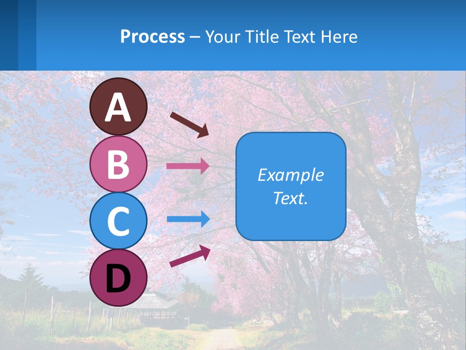 A Beautiful Pink Tree With Blue Sky In The Background PowerPoint Template