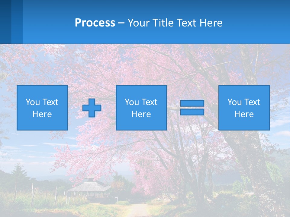 A Beautiful Pink Tree With Blue Sky In The Background PowerPoint Template