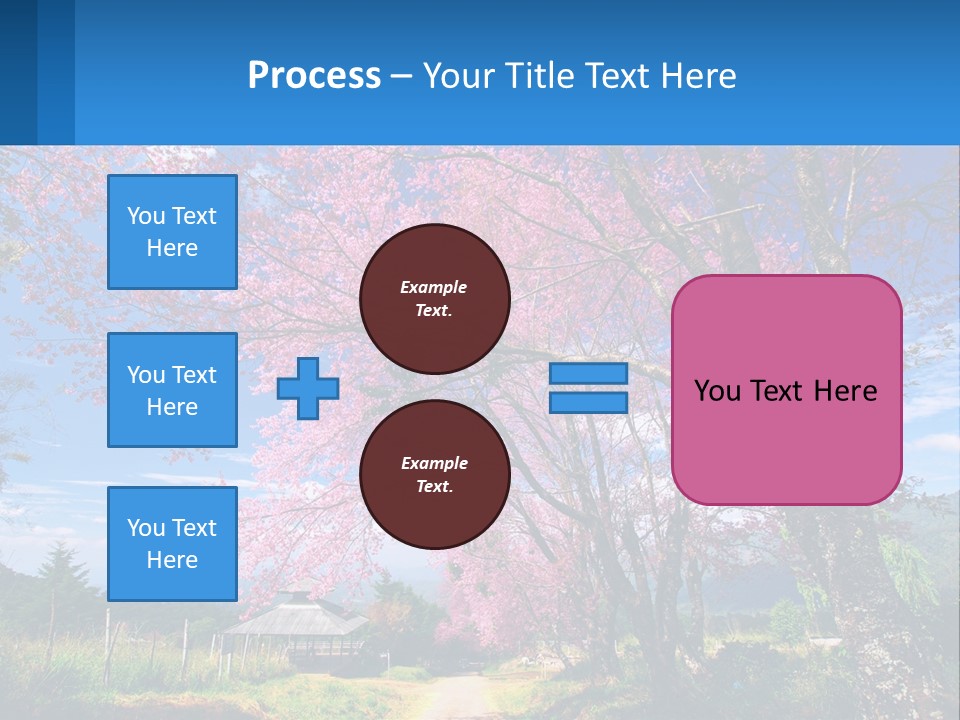 A Beautiful Pink Tree With Blue Sky In The Background PowerPoint Template