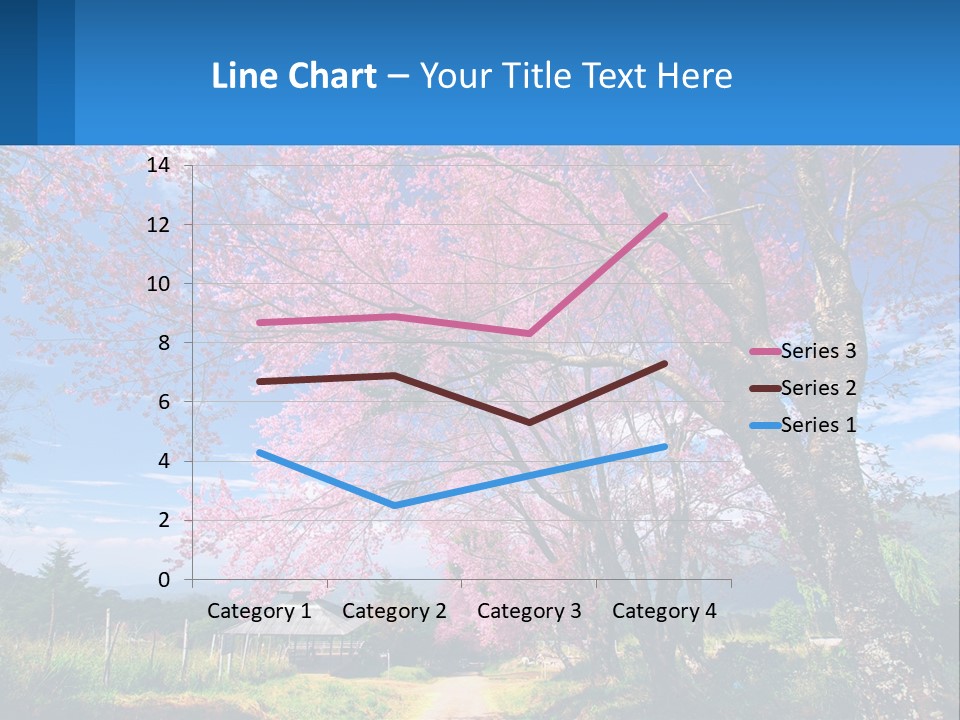A Beautiful Pink Tree With Blue Sky In The Background PowerPoint Template