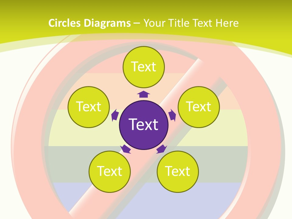 A Red Stop Sign Sitting On Top Of A Green And Yellow Background PowerPoint Template