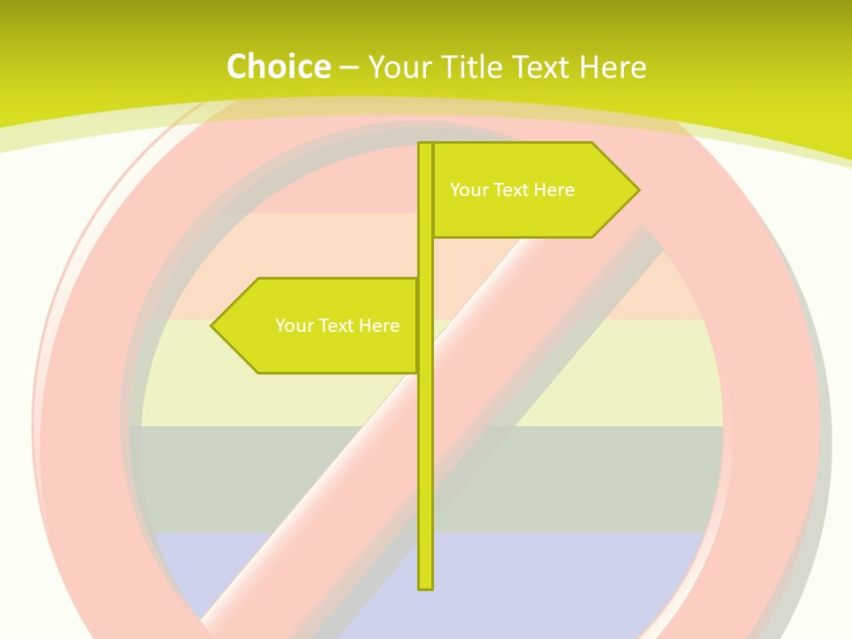 A Red Stop Sign Sitting On Top Of A Green And Yellow Background PowerPoint Template
