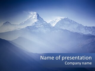 A Mountain Range With A Blue Sky In The Background PowerPoint Template