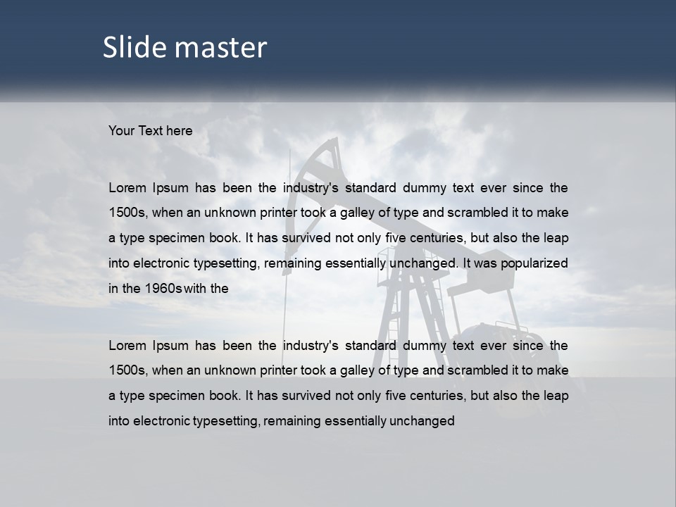 An Oil Pump In The Middle Of A Field PowerPoint Template