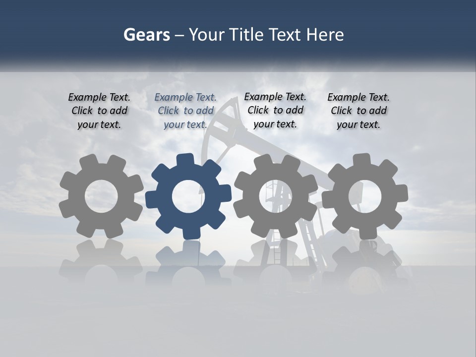 An Oil Pump In The Middle Of A Field PowerPoint Template