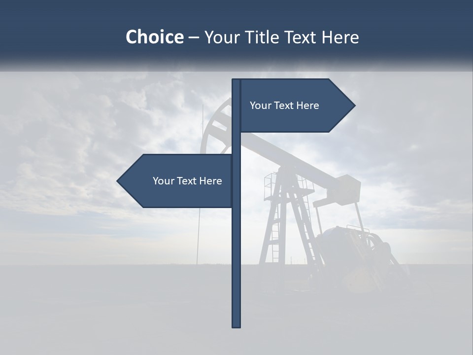 An Oil Pump In The Middle Of A Field PowerPoint Template