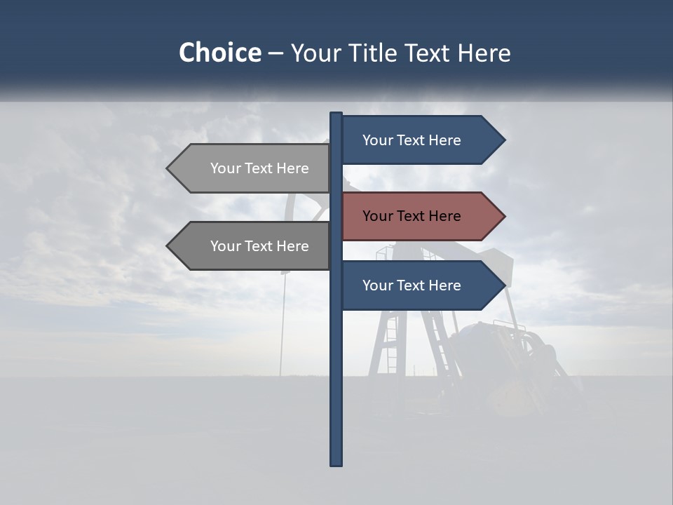 An Oil Pump In The Middle Of A Field PowerPoint Template