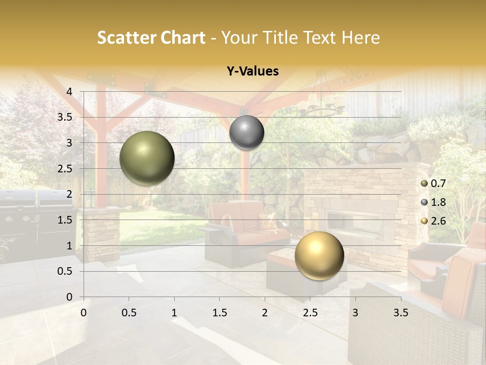 A Covered Patio With Furniture And A Grill PowerPoint Template