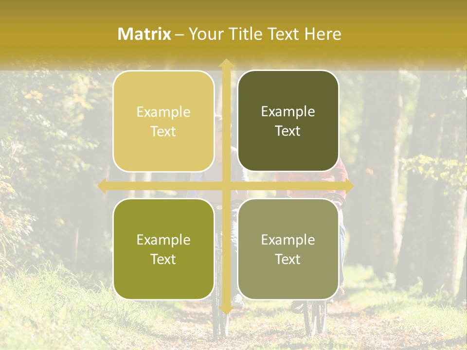 A Couple Of People Riding Bikes Down A Road PowerPoint Template