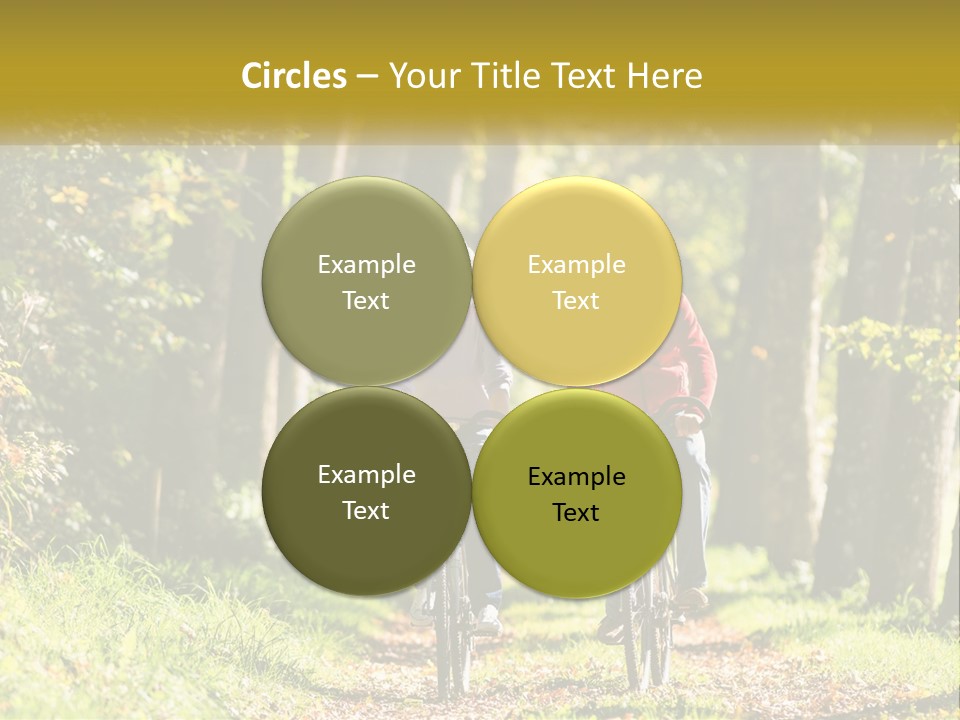 A Couple Of People Riding Bikes Down A Road PowerPoint Template