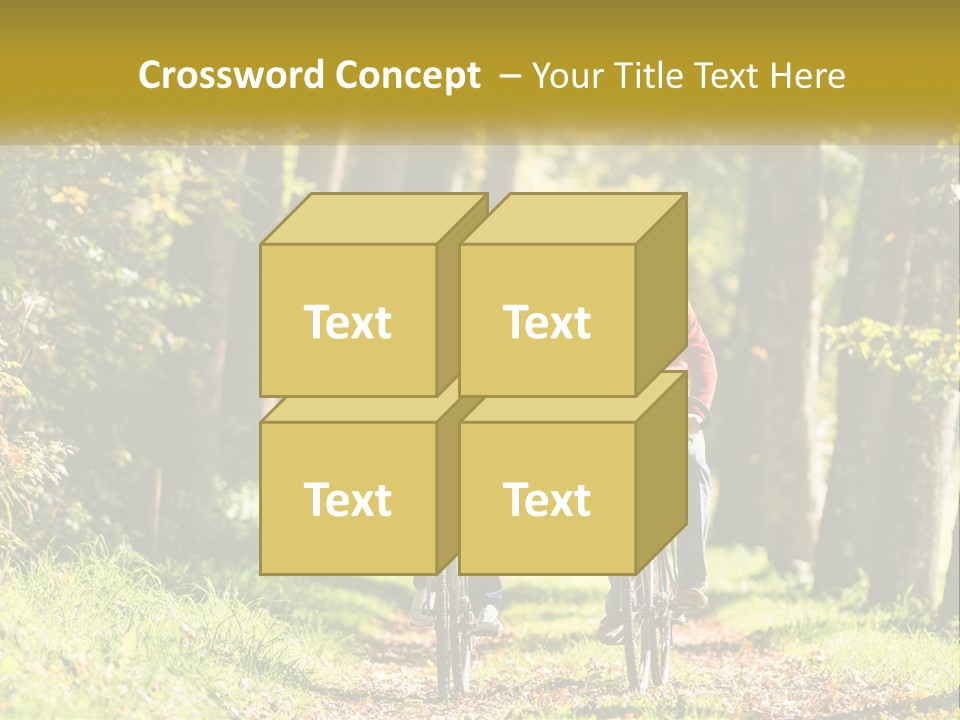 A Couple Of People Riding Bikes Down A Road PowerPoint Template