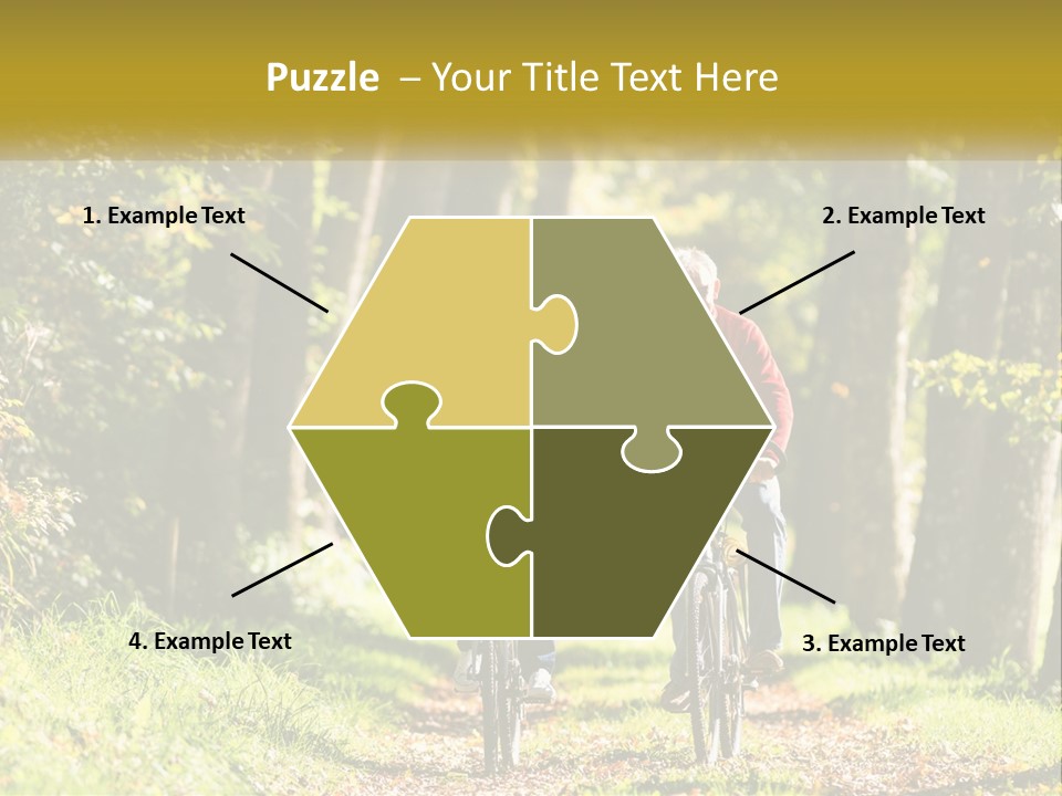 A Couple Of People Riding Bikes Down A Road PowerPoint Template