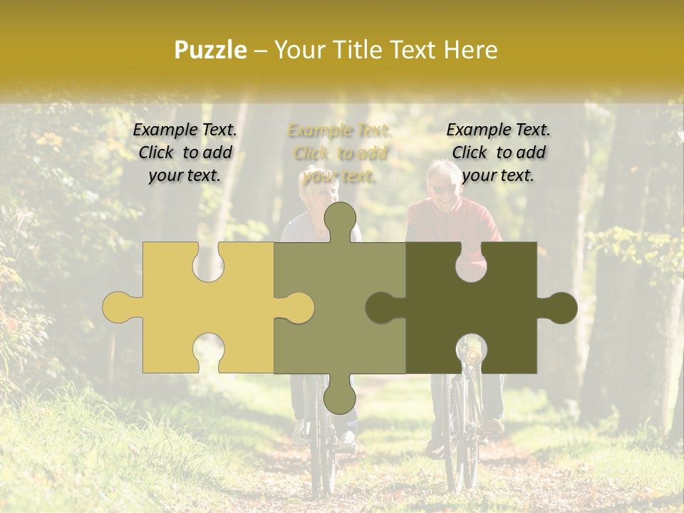 A Couple Of People Riding Bikes Down A Road PowerPoint Template