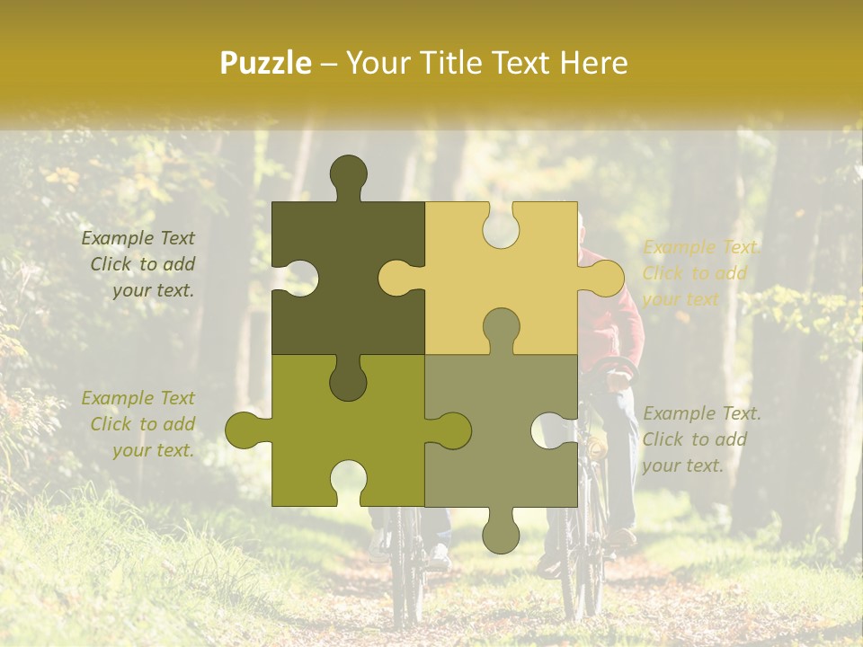 A Couple Of People Riding Bikes Down A Road PowerPoint Template