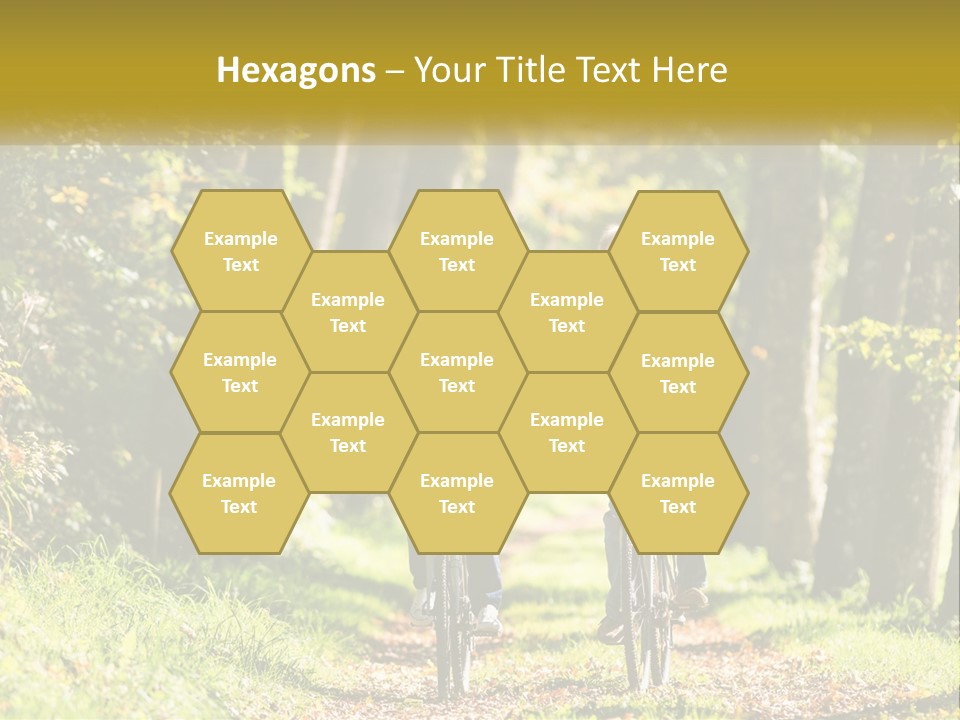 A Couple Of People Riding Bikes Down A Road PowerPoint Template